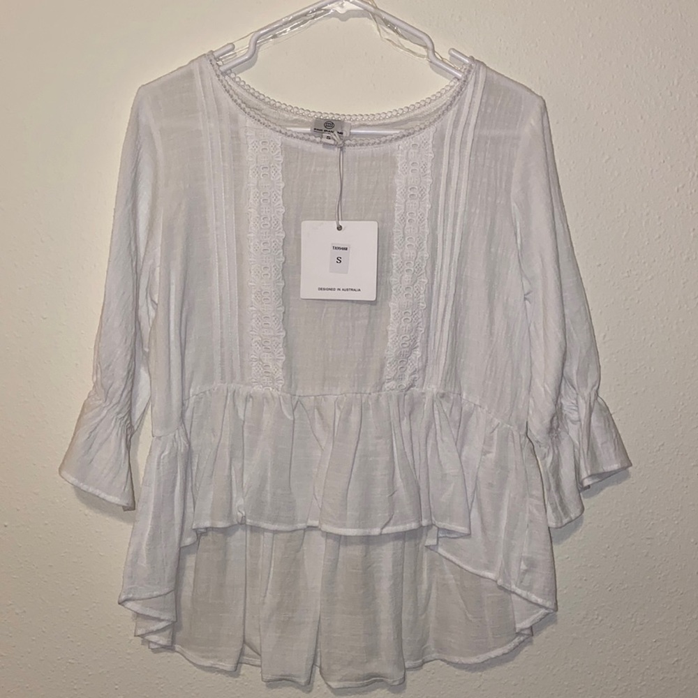 NWT Pink Diamond White Blouse Swimsuit Coverup